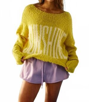 NEW BUCKETLIST rise and shine knit sweater in yellow